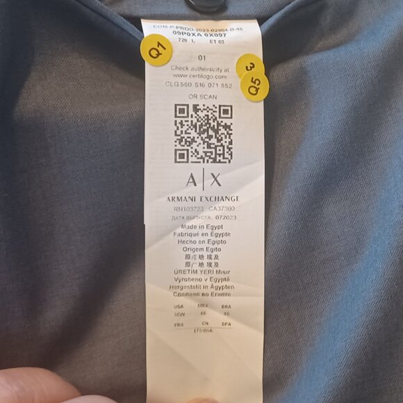 NEW Armani Exchange Steele Blue LONG Modern Fit Flat Front Solid Dress Pants - Picture 10 of 12